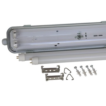 Герметичный светильник 120см + 2х светодиодные люминесцентные лампы