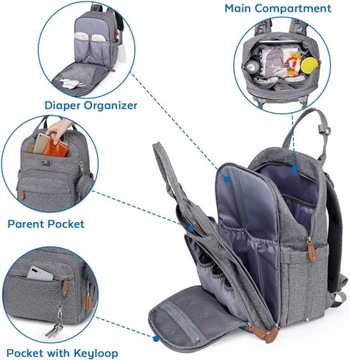 Рюкзак Dikaslon Diaper с переносной пеленальной подушкой