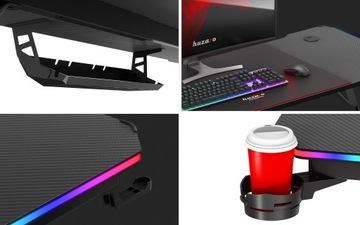 Игровой компьютерный стол Huzaro Hero 3.3 со светодиодной подсветкой RGB + панель XXL