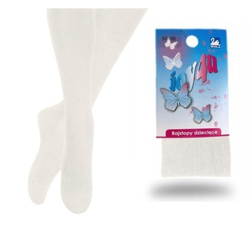 Rajstopy dziecięce bawełniane WOLA 56/62 off white