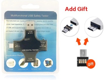 Цифровой вольтметр-тестер USB-A USB-C Micro-USB 3,6-32 В 5,1 А