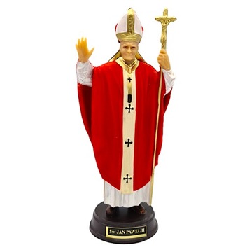 Figurka JAN PAWEŁ II polski święty, papież Polak, ręcznie malowany czerwony