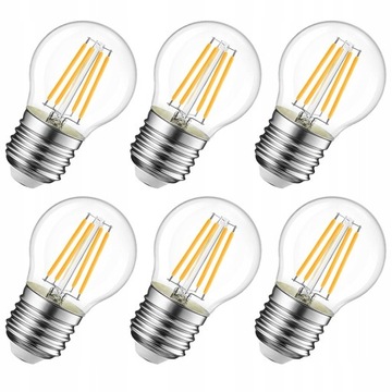 Żarówka E27 LED kulka filament 8W=60W 800lm ciepła ozdobna Savineo