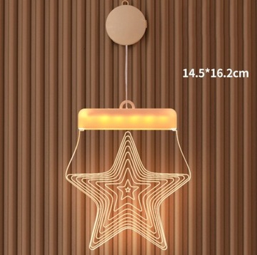 OZDOBA OKIENNA ŚWIĄTECZNA LED GWIAZDA WITRAŻ