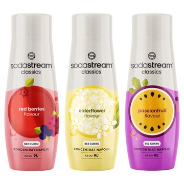 SodaStream Syropy bez cukru ZESTAW 3x Koncentraty do wody 3x400 ml