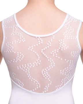 БАЛЕТНОЕ БОДИ БЕЗ РУКАВОВ С КРУЖЕВОМ 134/140