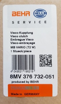 BEHR HELLA 8MV 376 732-051 MERCEDES VISKÓZA