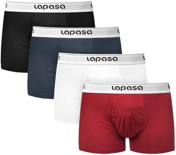 LAPASA bokserki męskie bawełniane 4 SZTUKI, roz. M 76-84 CM