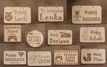 TABLICZKA na drzwi imię dziecka Pokój TU MIESZKA