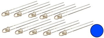 DIODA NIEBIESKA 3MM 12V LED REZYSTOR 10 SZTUK