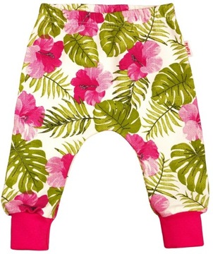 SPODNIE dresowe BAGGY, KWIATY r 92 KLEKLE