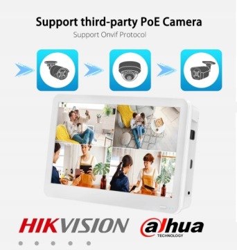 IP NVR РЕКОРДЕР 8x PoE IN 4K ЖК-МОНИТОР 8MPX язык PL Приложение Icsee ПОСМОТРЕТЬ