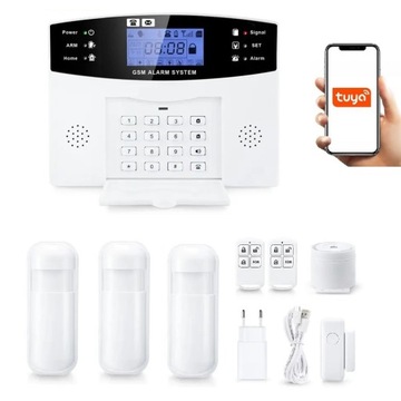 SYSTEM ALARMOWY BEZPRZEWODOWY GSM WiFi TUYA SMART PO POLSKU + 3xPIR