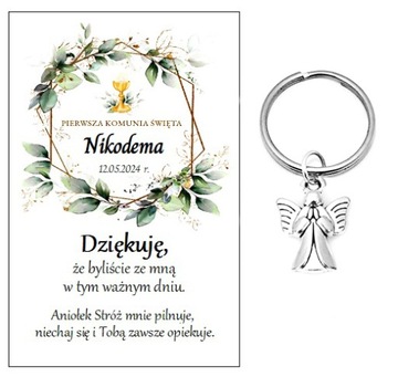 Podziękowania dla gości breloczek ANIOŁEK NR 63 KOMUNIA PAMIĄTKA PREZENT
