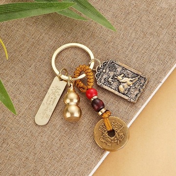 Chinese Style Zodiac Brass Hollow Gourd With Sand