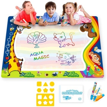 ВОДНЫЙ КОВРИК ДЛЯ ЖИВОПИСИ И РИСУНКА 100x80 МОЛДС ДЛЯ ШТАМПОВ НАБОР РУЧОК XXL