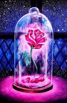 Haft diamentowy Diamond Painting zestaw mozaika 5d RÓŻA W SZKLE 30x40 cm
