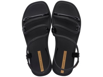 Sandały damskie Sportowe Ipanema SOLAR Eleganckie Wygodne Płaskie Czarne 41