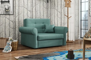 VIVA I SILVER sofa pikowana rozkładany fotel