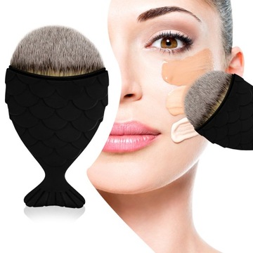 DUŻY PĘDZEL RYBKA PĘDZELEK DO PUDRU PYŁU SYRENKA