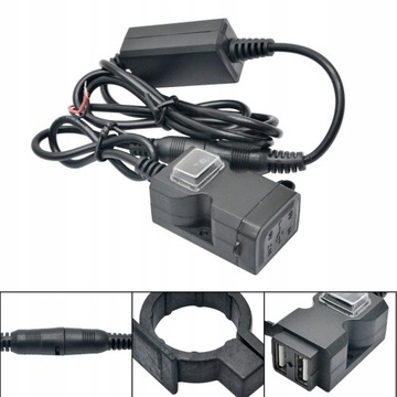 ВОДОНЕПРОНИЦАЕМОЕ ЗАРЯДНОЕ УСТРОЙСТВО ДЛЯ МОТОЦИКЛА 2x USB