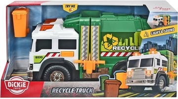 DICKIE ŚMIECIARKA Z KOSZEM Światło Dźwięk ZIELONA