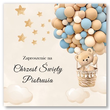 ZAPROSZENIE NA CHRZEST + IMIĘ + KOPERTA