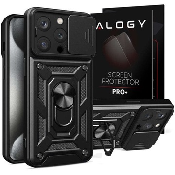ETUI Z OSŁONĄ NA APARAT + SZKŁO DO IPHONE 15 PRO MAX