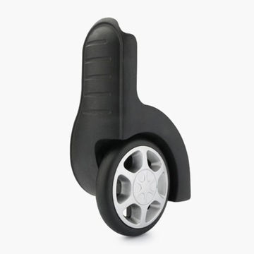 2 поворотных ролика слева направо, чемодан на колесиках, стиль багажа B