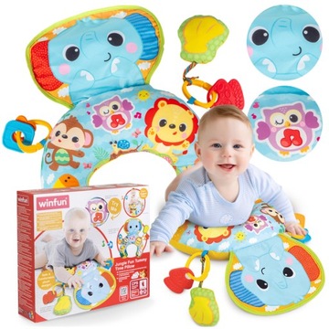 SMILY PLAY Poduszka dla dziecka do siedzenia rogal grzechotka gryzak dźwięk