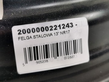 DISK OCELOVÝ 13" / 5 J 4X100 VW GOLF II JETTA NOVÁ ORIG. 191601025AB