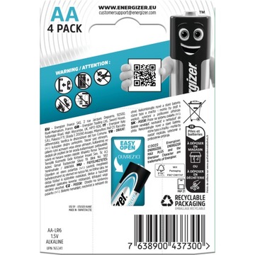 БАТАРЕЯ ENERGIZER MAX PLUS AA LR6, 4 ECO