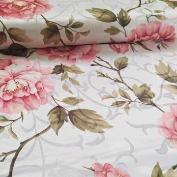 Шторы по метрам с розовыми цветами. Материал: Декоративная ткань, 150 см.
