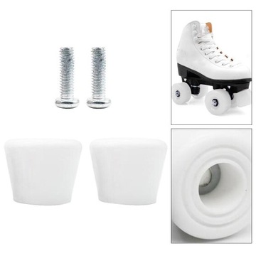 Насадки для роликовых коньков с роликовыми тормозами, 2 шт, белые