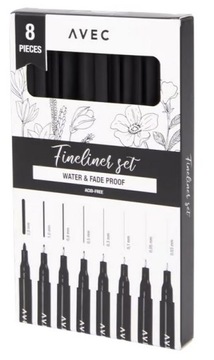 Cienkopisy Avec Zestaw Fineliners Set Mix 8 sztuk