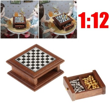 1:12 skala domek dla lalek miniaturowy zestaw szachowy plansza gra w szach