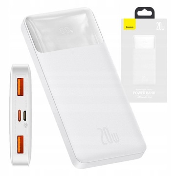 Bateria zewnętrzna Powerbank BASEUS 10000mAh PD 20W z kablem USB do Micro