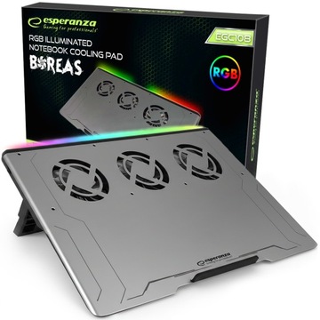 PODKŁADKA CHŁODZĄCA pod LAPTOPA 15 17 19 cali DUŻA ALUMINIOWA 3 WENTYLATORY