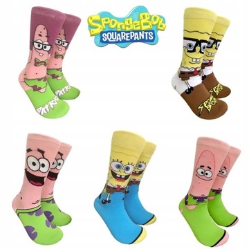 Skarpety z nadrukiem spongebob patrick zestaw 4par