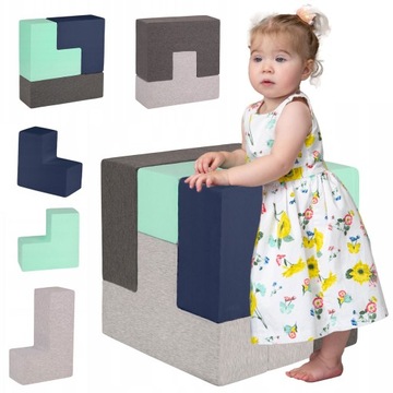 MIĘKKIE PIANKOWE KLOCKI DLA DZIECI KOSTKA KSZTAŁTY