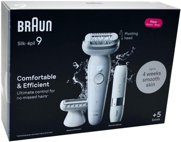 WODOODPORNY DEPILATOR BRAUN SILK-EPIL 9 9-341 DO 50 MIN + FACE MINI