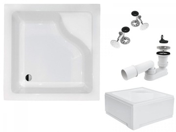Brodzik Głęboki Igor 80x80x24 + Obudowa + Syfon