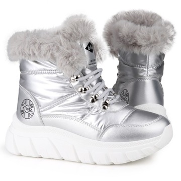 Buty damskie, sportowe, zimowe Lee Cooper SILVER OCIEPLANE