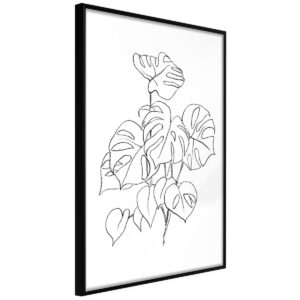 Nowoczesne Obrazy Szkic Monstera 40x60 Rama czarna