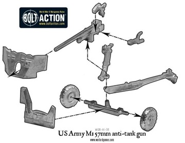 57-мм противотанковая пушка M1 армии США Bolt Action