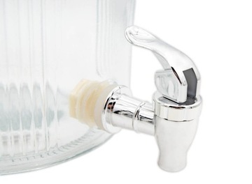 Стеклянная банка с краном для лимонадного сока, 5 л.