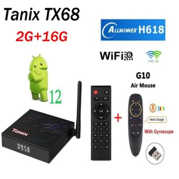 Смарт ТВ-приставка Tanix TX68 с Android 12 Allwinner H618 Wi-Fi6, 10 шт.