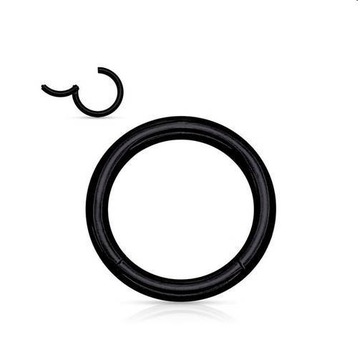Kolczyk kółko clicker czarny do piercingu 1,0/6