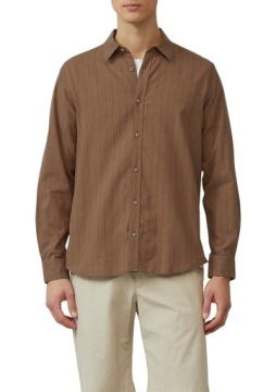 Мужская рубашка s.Oliver Regular Fit, лен и хлопок, XXL, песочный