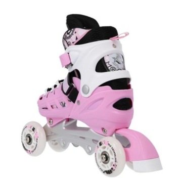 NILS КОНЬКИ 4В1 РОЗОВЫЕ M(35-38) NH10905 РОЛИКОВЫЕ КОНЬКИ РЕГУЛИРУЕМЫЕ РОЛИКЫ